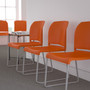 Flash Furniture HERCULES Series Plastic Contoured Stack Chair with Sled Base, Orange/Gray (RUT238AOR)