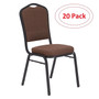 NPS 9300 Series Deluxe Fabric Upholstered Stack Chair, Natural Chocolate/Black Sandtex, 20 Pack (9361-BT/20)