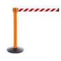 Queue Solutions SafetyPro 335 2" Crowd Control Belt Barrier, Orange/Red/White (SPRO335O-RW335)