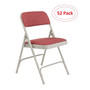 NPS 2200 Series Fabric Padded Premium Folding Chairs, Majestic Cabernet/Gray, 52 Pack (2208/52)
