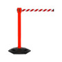 Queue Solutions WeatherMaster 335 2" Nylon Crowd Control Belt Barrier, Red/White (WMR335R-RW350)