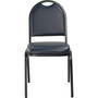 NPS 9200 Series Dome-Back Vinyl Padded Stack Chair, Midnight Blue/Black Sandtex (9204-BT)