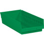 Quill Brand 17 7/8" x 11 1/8" x 4" Plastic Shelf Bin, Green, 8/Case (BINPS114G)