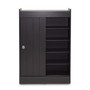 Baxton Studio Francois 45" High Wood Shoe-Rack Cabinet with Four Shelves, Espresso (2633-5377-STPL)