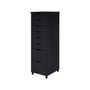 Adeptus 40.28" Solid Pine Roll Cart with 8 Drawers, Matte Black (76171)