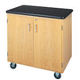 DWI Mobile Storage Solid Oak Wood Cabinet With ChemGuard Top (65dd9a5c0030d3d4782096f5_ud)