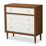 Baxton Studio Harlow 35.14'' W x 16.3'' D Storage Cabinet, Brown and White (6782-STPL)