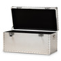 Baxton Studio Serge 13.98" High Storage Trunk, Silver (160-10246-HiT)