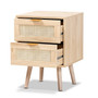 Baxton Studio Baird 21.7" High 2-Drawer Nightstand, Oak Brown (176-11249-HiT)