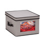 Honey Can Do Dinnerware Storage Box, 12" x 12" x 8.5", Gray Canvas - dinner plates (65dd9aa30030d3d4782097fd_ud)