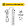 NXT Technologies 6-Outlet Surge Protector, 4' Cord, 600 Joules (NX54313)