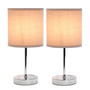Simple Designs Incandescent Table Lamp Set, Grey (LT2007-GRY-2PK)