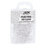 JAM Paper Pushpins, Clear, 100/Pack (222419050)
