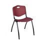 Regency 66"L x 24"W Kee Training Table- Grey/ Black & 2 'M' Stack Chairs- Burgundy (MT6624GYPBK47BY)