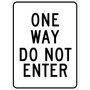 National Marker Reflective "One Way Do Not Enter" Regulatory Traffic Sign, 24" x 18", Aluminum (TM117K)
