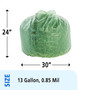 Stout EcoSafe-6400 13 Gallon Industrial Trash Bag, 24" x 30", Low Density, 0.85 mil, Green, 45 Bags/Box, 3 Rolls (65dda2210030d3d47820d12d_ud)