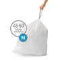 simplehuman Code N 13 Gallon Trash Bag, 8.8" x 11.8", Low Density, 30 mic, White, 200 Bags/Box (CW0275)