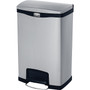 Rubbermaid Slim Jim Stainless Steel Front Step-On Trash Can with Single Rigid Plastic Liner, 13 Gallons (1901992)