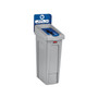 Rubbermaid Slim Jim Single-Stream Mixed Recycling Station, 23-Gallon, Gray/Blue (2185055)