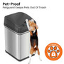 iTouchless Stainless Steel Sensor Trash Can with Locking Lid and AbsorbX Odor Control, Silver, 8 gal. (DZT08PL)