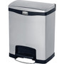 Rubbermaid Slim Jim Stainless Steel Step Trash Can, Black, 8 gal. (1901985)