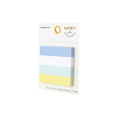 Noted by Post-it® Blue Rainbow-Striped Square Notes, 2.9" x 2.8", 100 ...