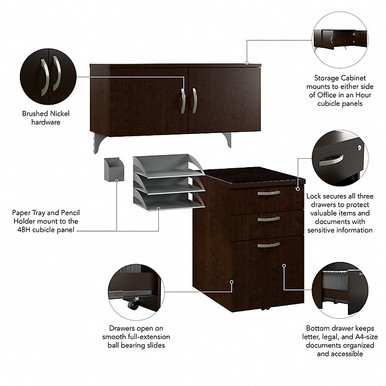 Bush Business Furniture Office in an Hour Cubicle Storage with Cabinet ...