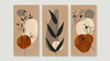 Triptych shapes and leaves