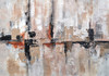 Reflected city skyline