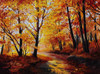 Autumn forest road