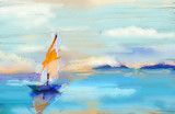 Abstract sailboats I