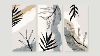 Neutral Leaves Triptych