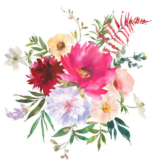 Watercolor Bouquet of flowers IV