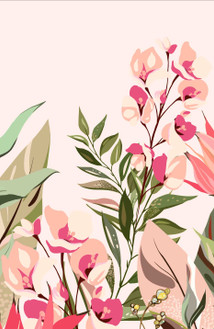 Exotic flowers and leaves