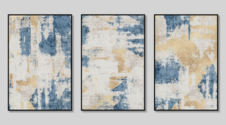 Vintage blue triptych
