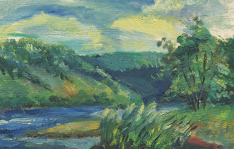 Mountains and river