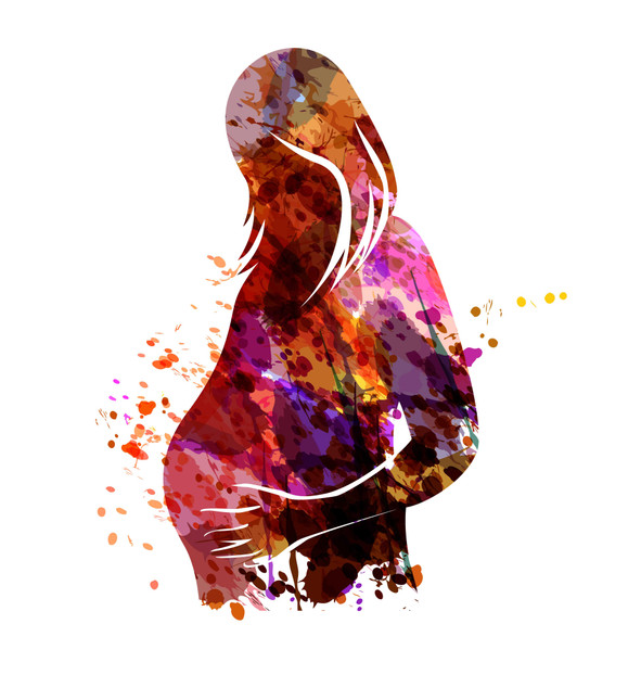 Pregnant woman silhouette