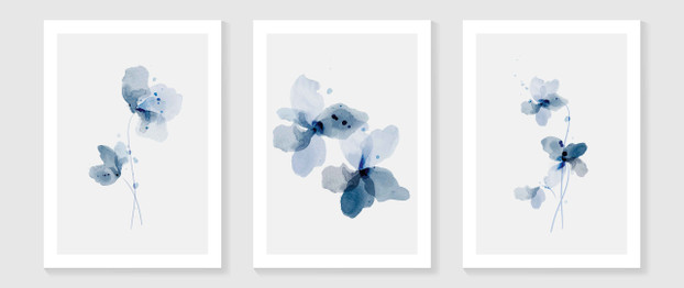 Blue flower  triptych