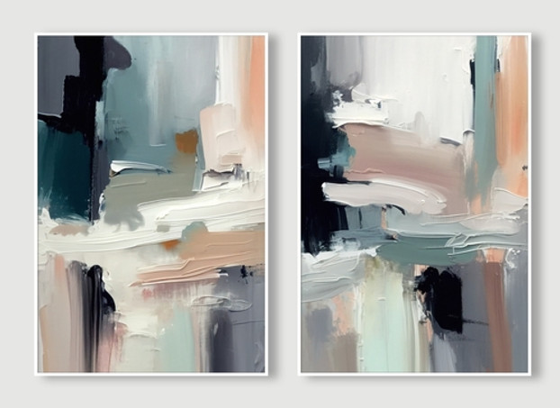 Dense palette diptych