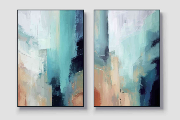 Blue diptych