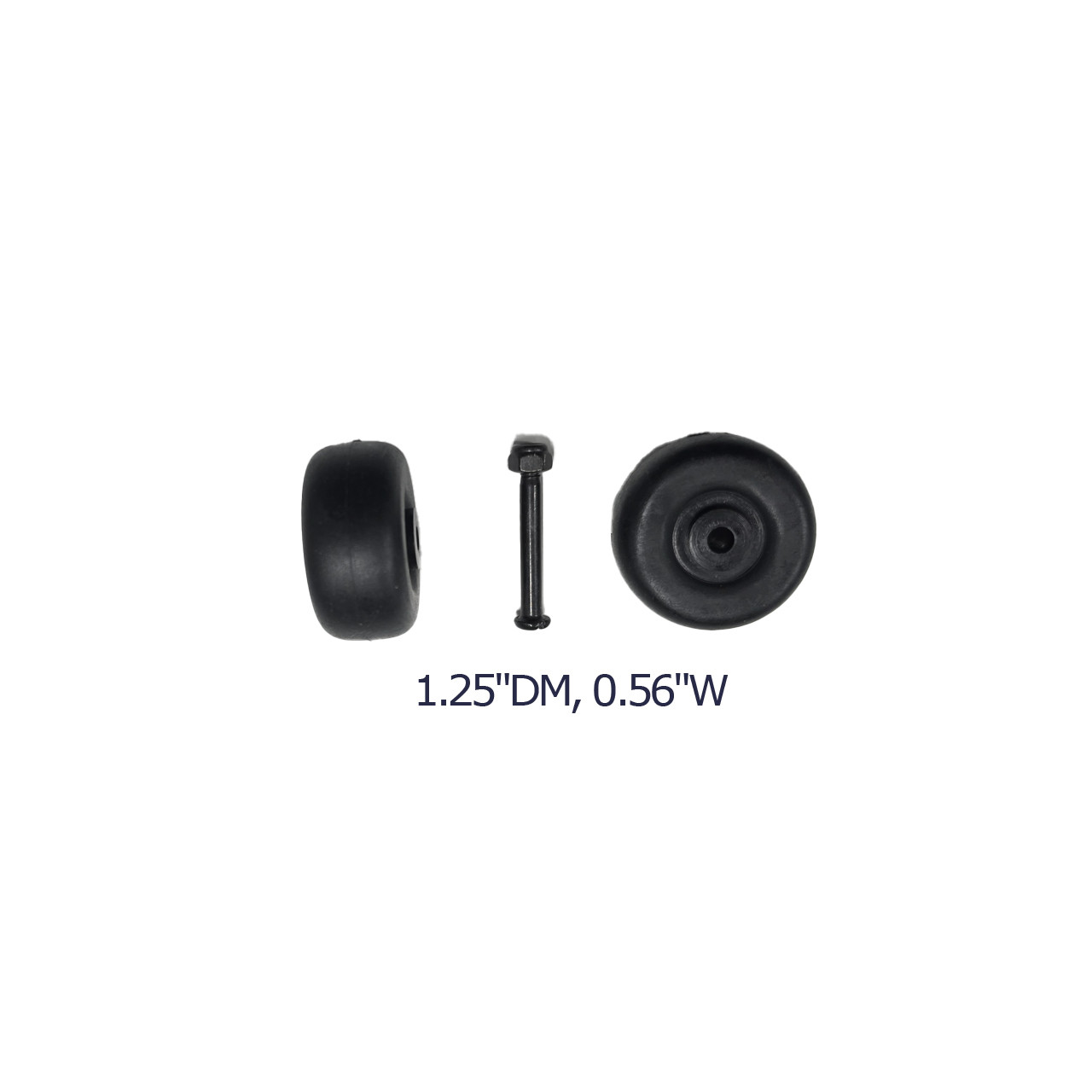 Front rotating wheels - PWHR2(1.25"DM, 0.56"W) / A quantity of 1 is 2 wheels