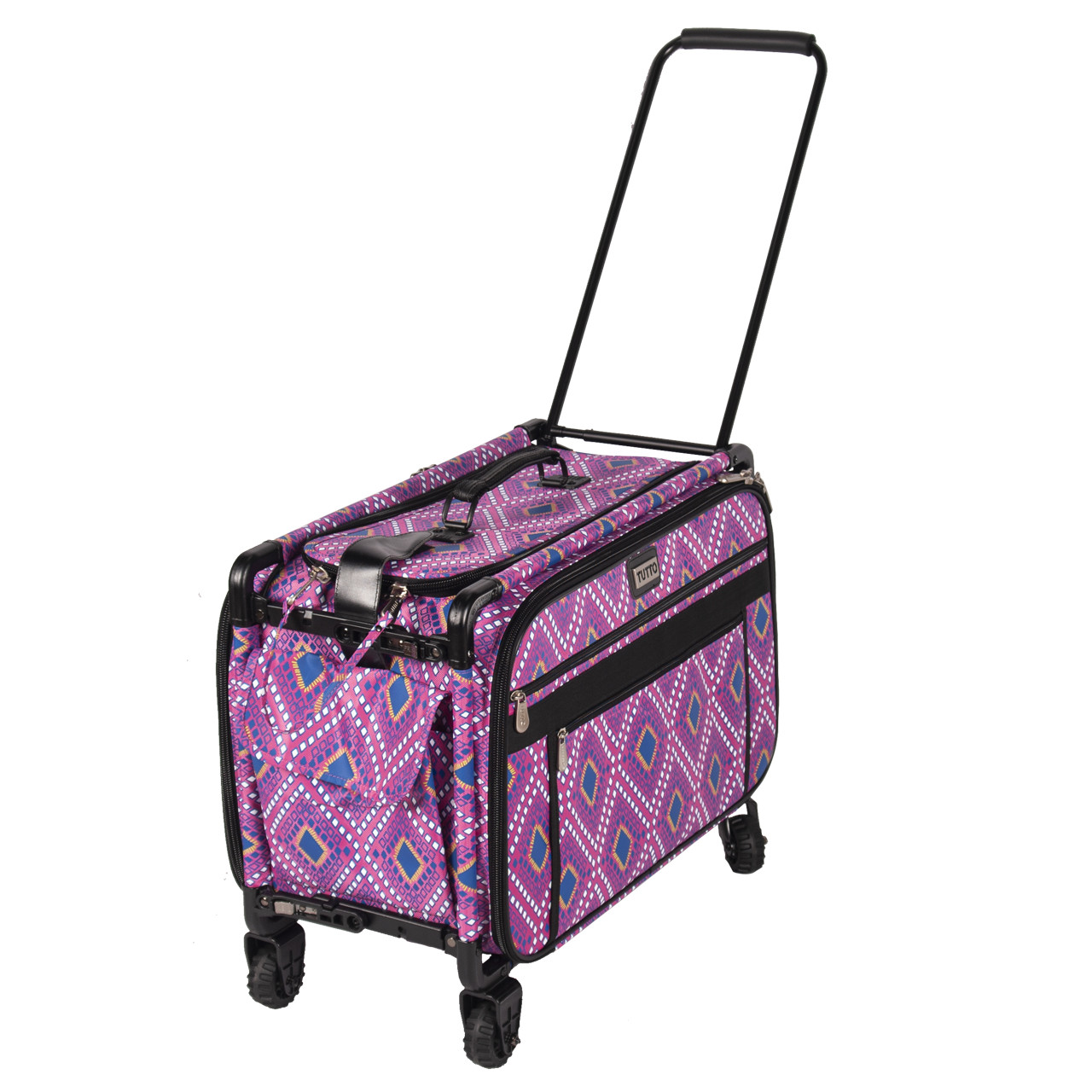 Sewing Machine Rolling Cart Carrying Case Trolley Tote Purple Bag  Transporting