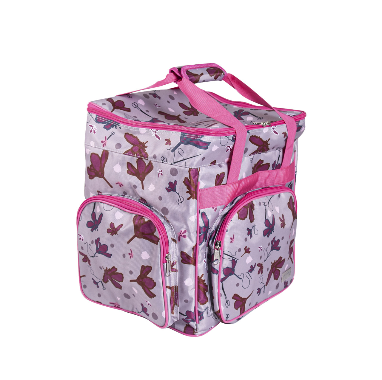 Pink Rose Gray w/ Daisies Serger/Accessory Bag