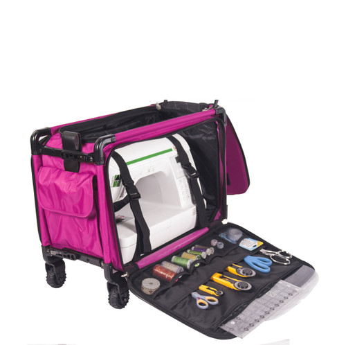 Tutto Large Sewing Machine Bag On Wheels - Pink Modern