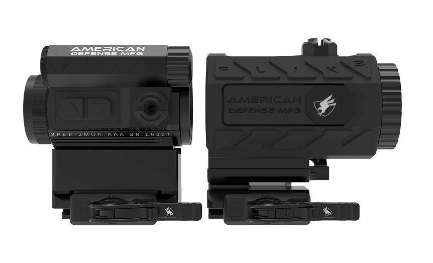 American Defense Red Dot + 5X Power Flip Magnifier Mount Combo