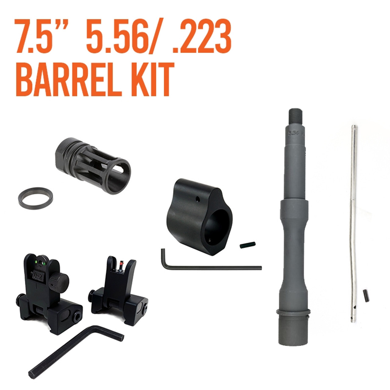 Barrel Kit AR15 / M4 7.5 inch Pistol Length With Gas System