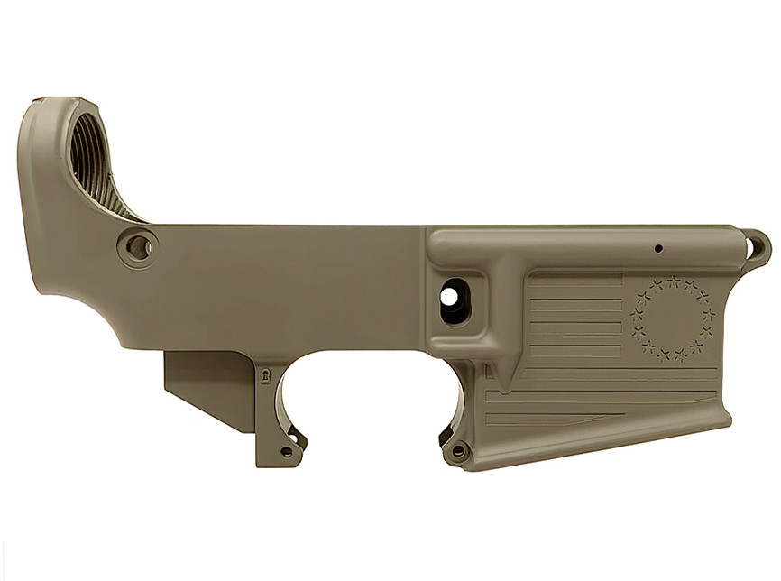 AR15 Cerakoted 80% Lower Receiver - Betsy Ross Flag 3.0