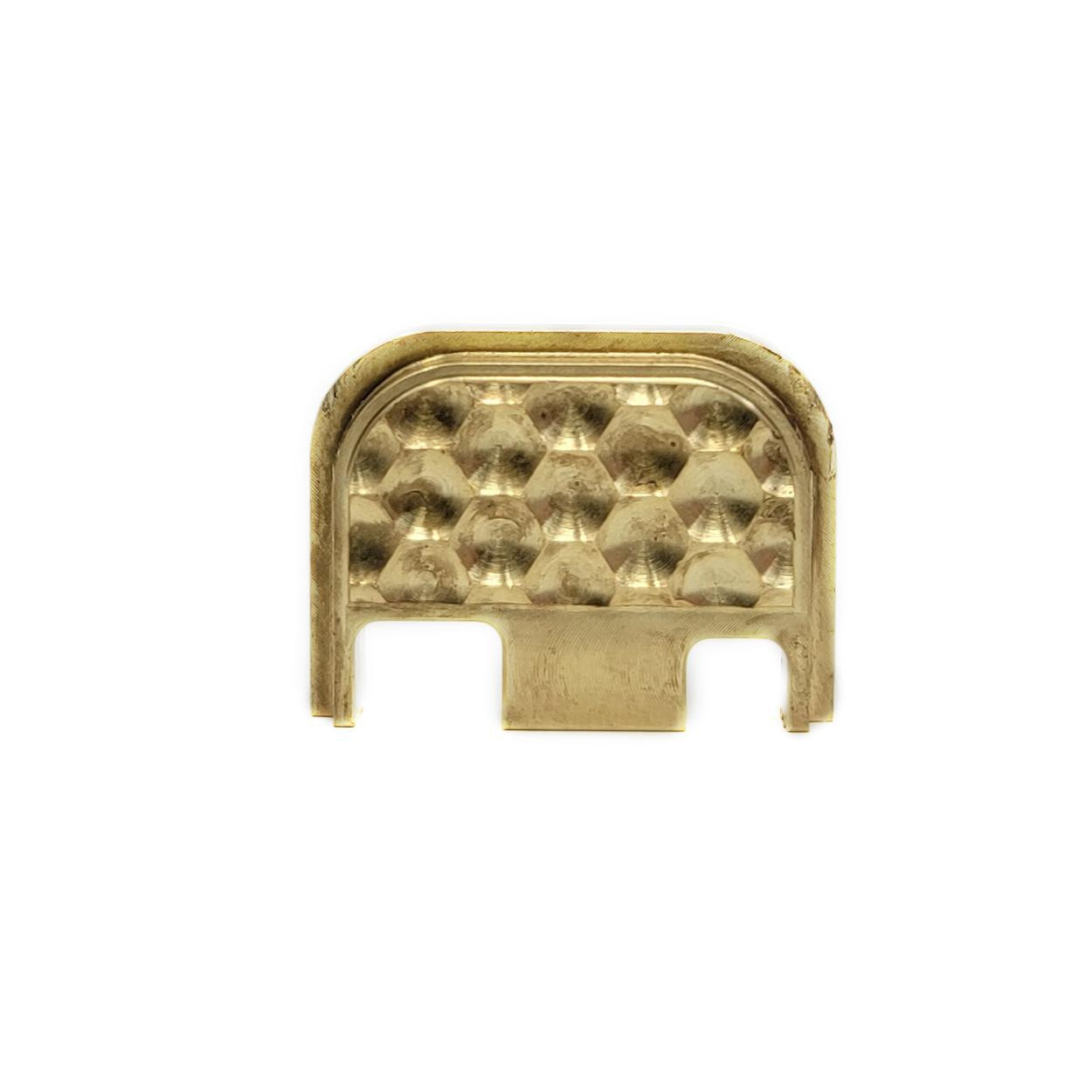 RTB Dimpled Glock Slide Cover Back Plate - Brass - RightToBear.com