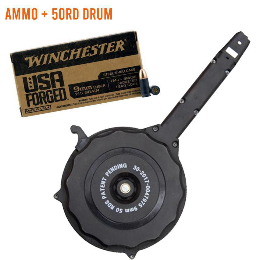 Ammo Bundle | 50rds Drum - Fits Glock 9mm + Winchester WIN9SV