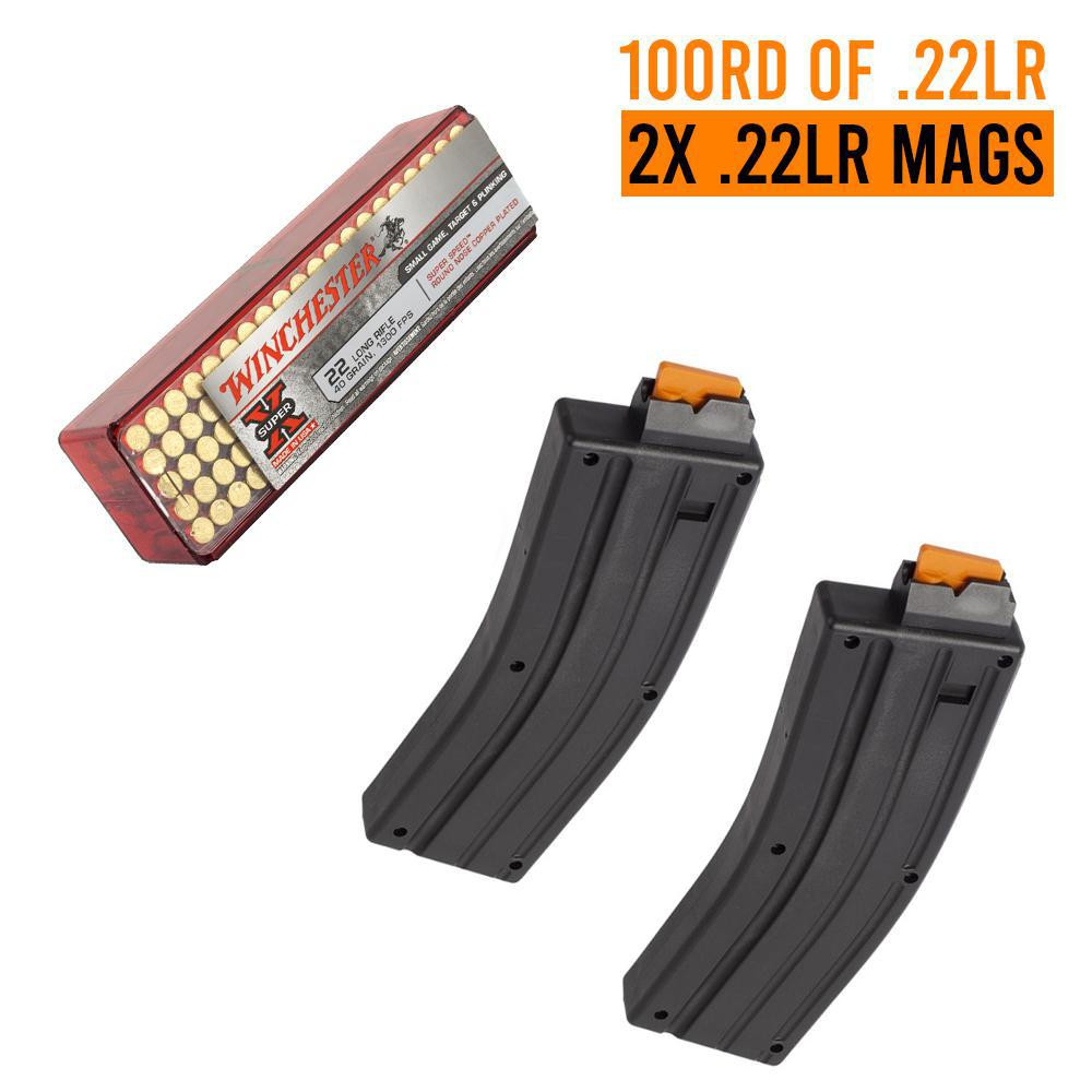 Ammo Bundle | 2x RTB AR .22LR Magazines + Winchester X22LRSS1 .22